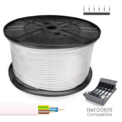 Manguera tubular h05vv-f 3 g 2,50 mm² blanca,150 m. (bobina grande)