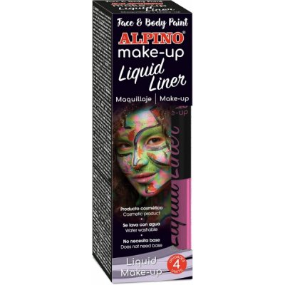 Alpino Make-up Liquid Liner Pack con 4 Botes de Maquillaje Liquido con Aplicador - Se Lava con Agua - Testado Dermatologicamente - Color Rosa