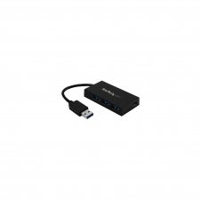 StarTech.com Hub Ladrón USB 3.0 de 4 Puertos - Concentrador de 3 Puertos USB-A y 1 Puerto USB-C - Incluye Adaptador de Alimentación Negro