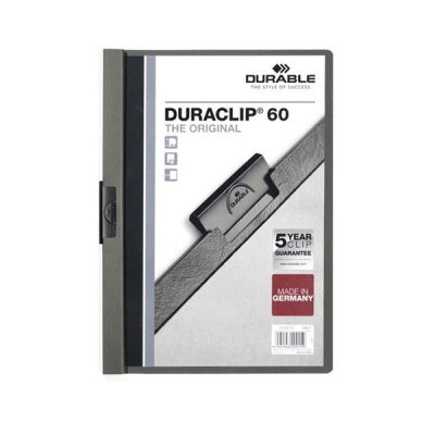 Durable Dosier con clip Duraclip - PVC - A4 - 60 hojas - Color gris