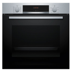 Horno multifunción Bosch HBA514ES4, Serie 4, 71 litros, 8 funciones, limpieza con agua, AirFry, raíl telescópico 1 nivel, clase A+, acero inoxidable