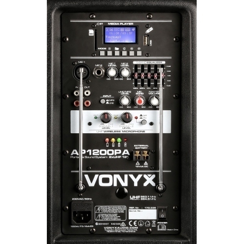 Altavoz Portatil 12 600Wmax 2 Microfonos VONYX AP1200PA