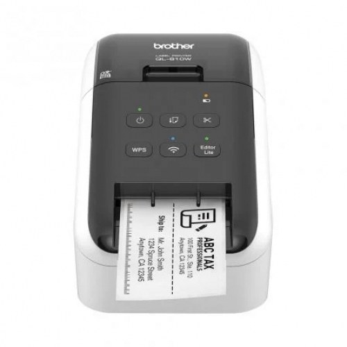 Impresora de Etiquetas Brother QL-810W/ Térmica/ Ancho etiqueta 62mm/ USB-WiFi/ Blanca y Negra