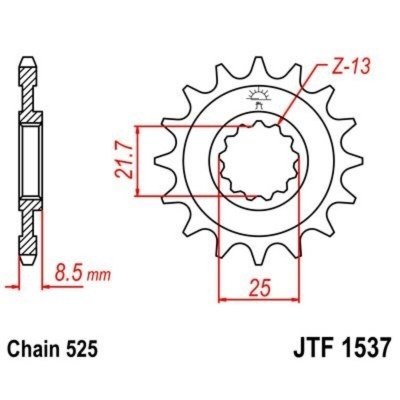 Piñón con goma anti-ruido JT SPROCKETS acero 1537 - 525 JTF1537.17RB