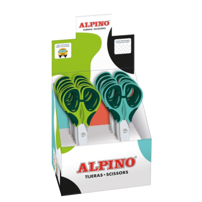 Alpino Colorfull Tijera Escolar 13cm - Acero Inoxidable - Punta Roma - Colores Surtidos