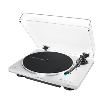 AT-LP70XBT Tocadiscos de tracción por correa Plata, Blanco Totalmente automático