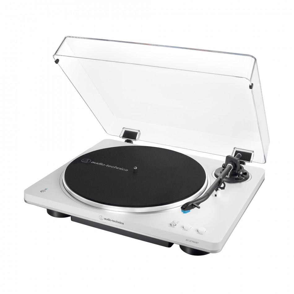 AT-LP70XBT Tocadiscos de tracción por correa Plata, Blanco Totalmente automático