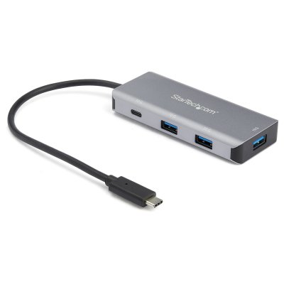 Hub Ladrón USB C con 3 Puertos USB A y 1 Puerto USB C - Concentrador USB Tipo C 3.2 Gen 2 - Alimentado por el Bus USB - Hub Adaptador Compacto USB-C a USB - Hub Ladrón para Ordenador Portátil - de Alu