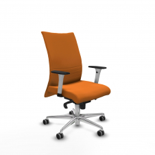 Piqueras y Crespo Albacete confidente sincro similpiel naranja brazos 1D blancos base aluminio ruedas 65mm engomadas