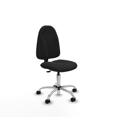 Algarra CP similpiel negro base cromada ruedas nailon 50mm