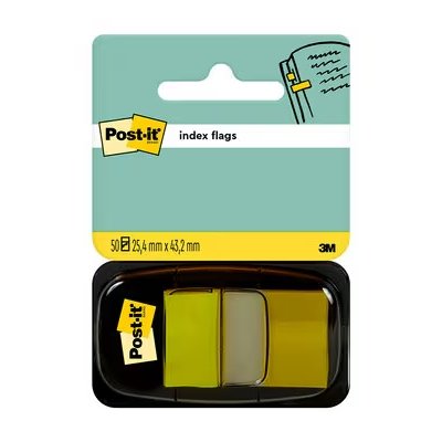 Post-it Index Dispensador con 50 Marcadores Reposicionables 25.4 x 43.2mm - Adherencia Firme - Para Marcar, Señalar o Destacar Informacion - 7100102671 - Color Amarillo