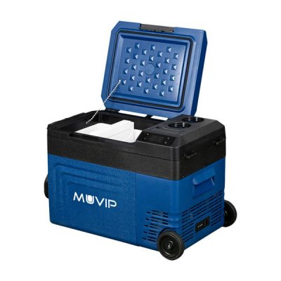 Nevera de compresor portátil Muvip Blue 22L - Doble zona | Rango de temperatura -20ºC a +20ºC | 60W | Ruedas y tirador | Color azul