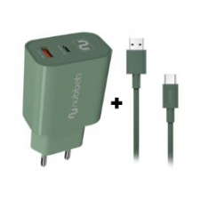 Cargador NUBBEH Bhoot 30W Cable USB-A/C 18W 1.5m Verde