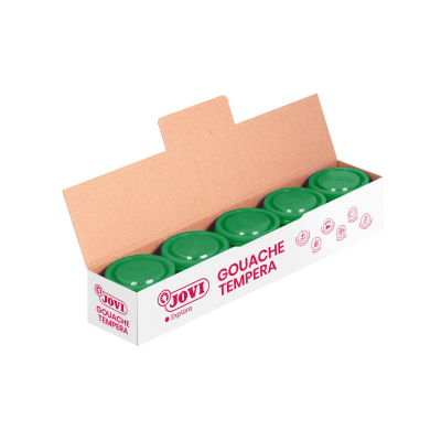 Jovi Bote de Tempera Escolar 35ml - Aplicacion en Multiples Superficies - Uso con Pincel, Rodillo o Espatula - Colores Mezclables - Color Verde