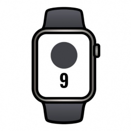 Apple Watch Series 9/ GPS/ Cellular/ 41mm/ Caja de Acero grafito/ Correa deportiva Medianoche M/L
