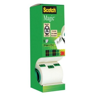 Cinta Adhesiva Transparente 3M Invisible Scotch Magic/ 1.9cm x 33m/ 8 unidades