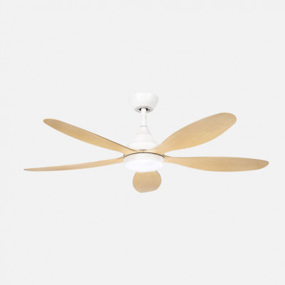 Ventilador Dc Tobarra 18w Blanco/haya 5aspas 6vel.132d 2250lm 3000-4500-6500k Remoto+memoria+temporizador