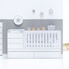 Cuna convertible con cajones inferiores · SERO KUBO White · Alondra