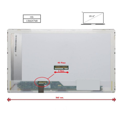 Pantalla para portátil LED 15.6 40 Pines WXGA Multimarca