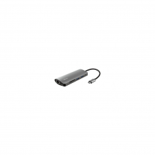 Hub trust dalyx usb tipo-c a 2puertos usb 1puerto usb tipo-c 1puerto hdmi 1puerto rj45 1 Lector Tarjetas SD y microSD gris 23775