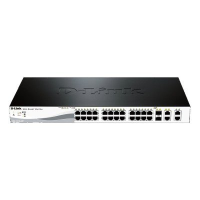 SWITCH SMART MANAGED D-LINK DES-1210-28P - 24 PUERTOS 10/100 - 2 PUERTOS 10/100/1000 - 2 PUERTOS 1000/SFP - ALIMENTACIÓN POE (24 PUERTOS) - ENRACABLE