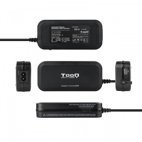 Tooq Cargador portátil 90W manual 12 conectores 2xUSB