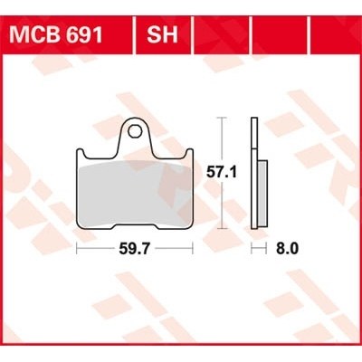 Pastillas de freno traseras sinterizadas serie SH TRW MCB691SH