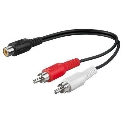 Cable RCA 1 Hembra a 2 RCA Macho 0,20mts