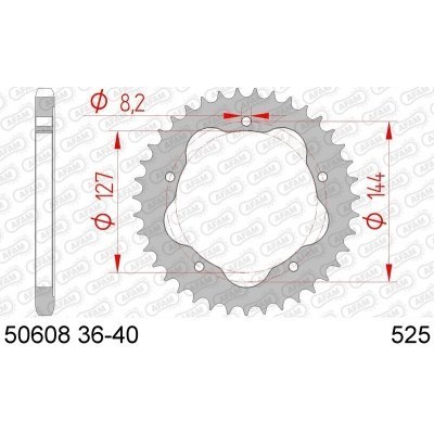 Corona AFAM acero estándar 50608K - Paso 525 50608K-43