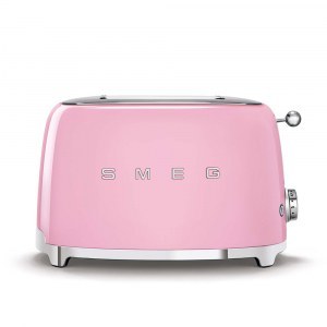 Tostador Smeg TSF01PKEU, 2 ranuras, 950W, rosa pastel