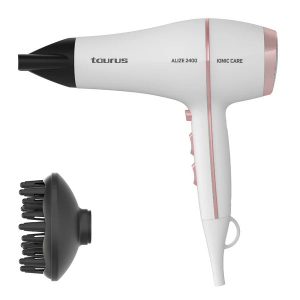 Secador de pelo profesional Taurus ALIZE 2400 IONIC CARE, 2400W, 3 temperaturas, 2 velocidades, con difusor
