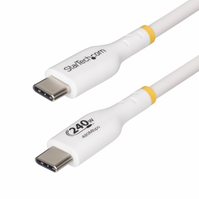 Cable de Carga para Portátil USB-C de 1m - Cable USB Tipo C USB 2.0 para Portátil - Blanco - Cable con Certificación USB-IF - PD 240W EPR - Recubrimiento de TPE - M/M
