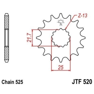 Piñón con goma anti-ruido JT SPROCKETS acero 520 - 525 JTF520.14RB