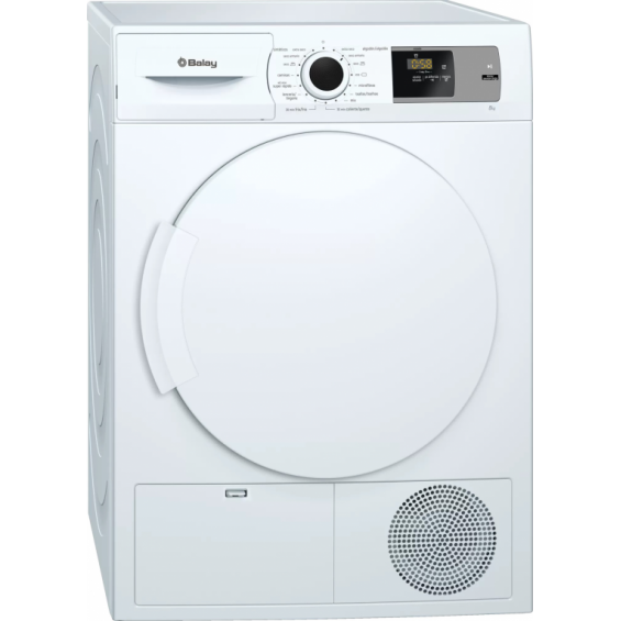 Secadora con bomba de calor Balay 3SB286B, 8 kg, clase A+ (antigua), display LED, secado por sensores, blanco