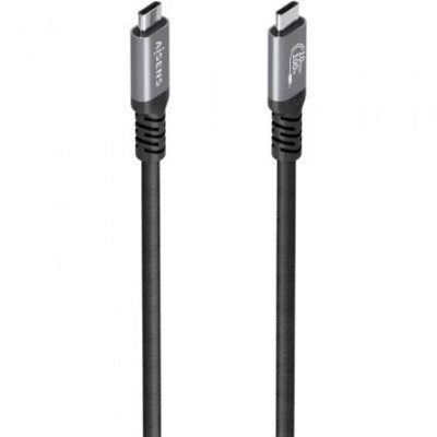 Cable USB 3.2 Tipo-C Aisens A107-0989/ USB Tipo-C Macho - USB Tipo-C Macho/ Hasta 100W/ 10Gbps/ 4m/ Negro
