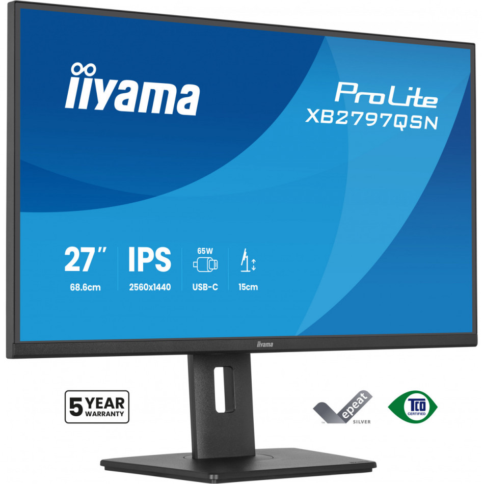 ProLite XB2797QSN-B1 pantalla para PC 68,6 cm (27) 2560 x 1440 Pixeles Quad HD LCD Negro