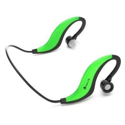 NGS Artica Runner Auriculares Deportivos Bluetooth - Microfono Integrado - Bateria 120mAh - Autonomia hasta 4h - Color Negro/Verde