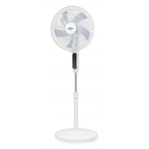 Ventilador de pie Orbegozo SF2040, 40 cm, 55W, 5 aspas, ventilador 2 en 1 sobremesa y de pie, display LED, 3 velocidades, 3 modos, temporizador 12 h, altura regulable, oscilante, mando a distancia, blanco