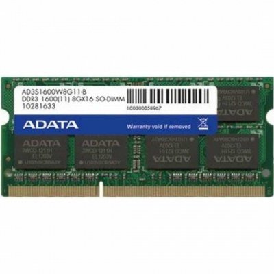 Memória RAM DDR3L ADATA ADDS1600W8G11-S (1 x 8 GB - 1600 MHz - CL 11 - Verde)
