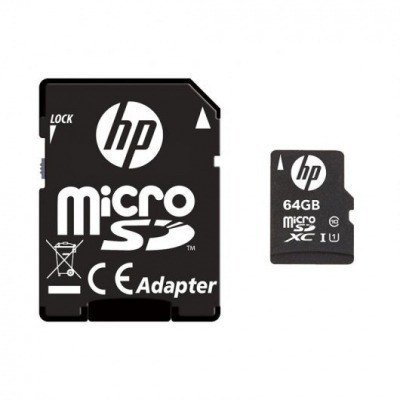 HP mi210 Tarjeta Micro SDHC 64GB UHS-I U1 Clase 10 + Adaptador SD