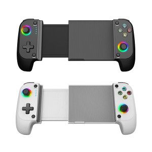 Mars Gaming MGPX, Gamepad Bluetooth 5.0 2en1, RGB Neon, Vibración Dual y Función Turbo, Soporte Smartphone Hasta 6.8, Mando Multifunción Compatilidad PC, Android, iOS y Consolas, USB-C y Funda, Blanco