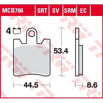 Pastillas de freno delanteras sinterizadas serie SRT TRW MCB706SRT