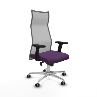 Albacete malla sincro malla gris bali morado brazos 2D base aluminio ruedas 65mm engomadas