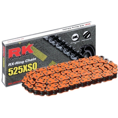 Cadena RK FO525XSO con 112 eslabones naranja DD525XSO-112