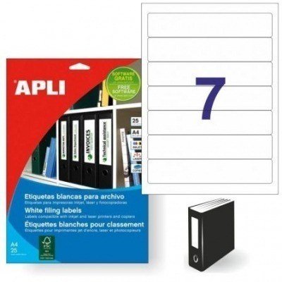 Etiquetas Adhesivas Apli 01232/ 190 x 38mm/ 25 Hojas