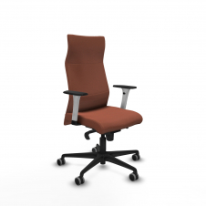 Piqueras y Crespo Albacete direcci?n sincro bali marr?n brazos 1D blancos base nailon ruedas 65 engomadas