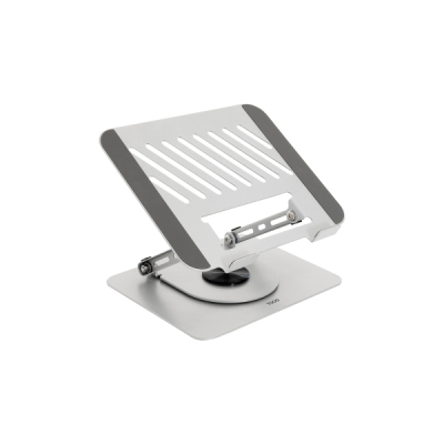 Tooq PH-DAFNE-S Soporte de Sobremesa para Portatil - De 11 a 17 - Acero - Rotacion 360 - Plegable y Portatil - Estable y Antideslizante - Ajustable - Color Plata