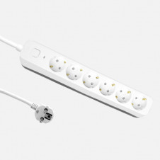 Alargadera Dalton C/cable 3m 3gx1,5mm Blanco/gris 6enchufes+interruptor,prtotecc.para Niños, Indicador Luminoso 4x5x33cm