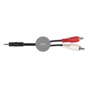 Cable señal de audio Jack 3'5 mm estéreo macho a 2 RCA macho Fonestar AA-727-3