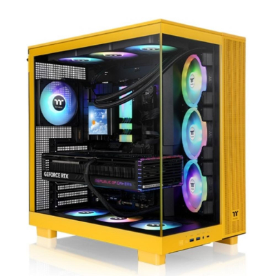 Caja ordenador gaming thermaltake view 380 xl usb cx1 atx argb cristal templado amarillo